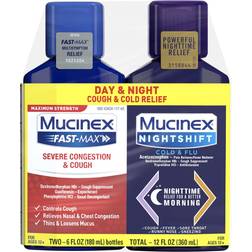 Mucinex Fast Max Adult Severe Congestion & Cough Night Shift Cold & Flu Liquid Combo Pack 2