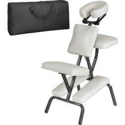 tectake (white) Massage chair made of artificial leather