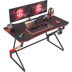 CubiCubi Simple Z Shaped Gaming Desk - Black/Red