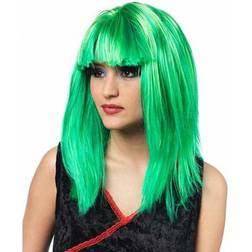 BigBuy Carnival Long Haired Wig Green