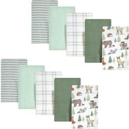 Baby Boys Flannel Burp Cloth, Pack of 10 Forest Animals