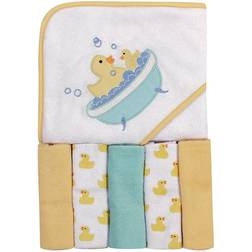 Luvable Friends Hooded Towel & Washcloth Set 6-Piece Rubber Duck
