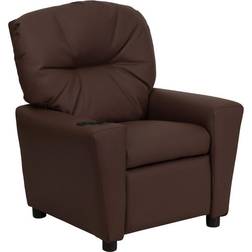 Flash Furniture Contemporary Brown Leather Kids Recliner with Cup Holder BT-7950-KID-BRN-LEA-GG In Stock BT-7950-KID-BRN-LEA-GG