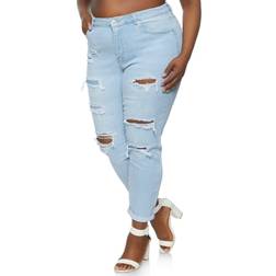 Rainbow Wax Ripped Jeans Plus Size