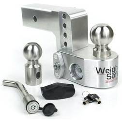 Weigh Safe Keyed-Alike Drop Hitch 4' Drop for a 2.5' Receiver Brushed Aluminum