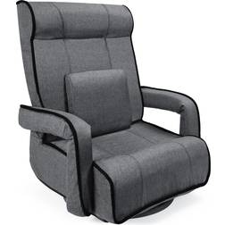 Best Choice Products Oversized 360-Degree Swivel Gaming Floor Chair w/ Arm & Lumbar Rests Adjustable Back Dark Gray