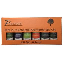 Pursonic 6 Piece Pure Essential Aromatherapy Oils Gift Set (A06) Quill