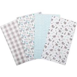 Trend Lab Bear 4 Pack Flannel Burp Cloth Set