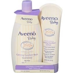 Johnson's Aveeno Baby Calming Comfort Bath Lotion Set Lavender Vanilla 2 Pack