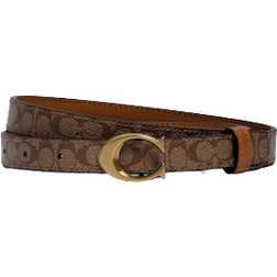 Coach Signature Buckle Belt - Brass/Khaki/Saddle