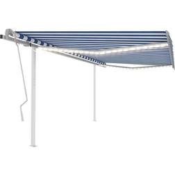 vidaXL Manual Retractable Awning with LED 4x3.5