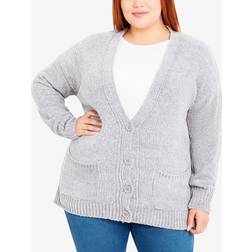 Evans Avenue Plus Chenille Cardigan Sweater Female