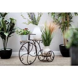 Olivia & May 31" 23" Metal and Wood Novelty Bicycle Plant Stand with Wooden Platforms