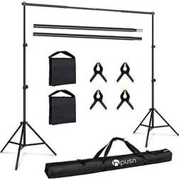 hpusn photo video studio 10ft. adjustable backdrop stand for wedding party stage decoration, background support system kit for photography studio