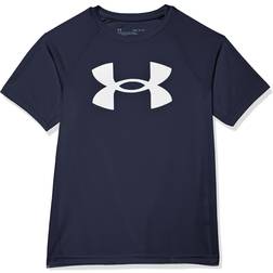Under Armour Boys' Standard Tech Big Logo Short Sleeve T-Shirt, (410) Midnight White, Youth