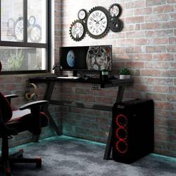 Basic Home Gamingskrivbord LED med Y-formade ben svart 90x60x75 cm