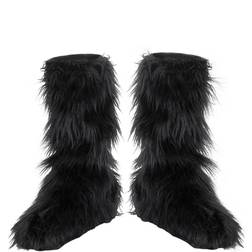 Disguise Kids Furry Black Boot Covers Black One-Size