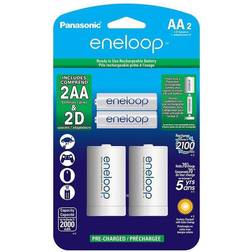 Panasonic Eneloop AA 1.5V 2000mAh Rechargeable Ni-MH Battery, 2-Pack