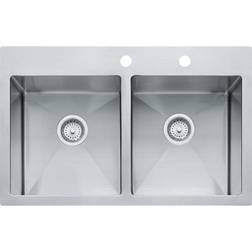 Franke HF3322-2 Vector 33" Double Basin Kitchen Sink