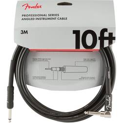 Fender Pro Series 10 foot Angled Instrument Cable, Black