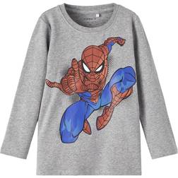Name It Spiderman Top with Long Sleeves - Grey Melange (13210754)