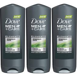 Dove Men+Care Mineral + Sage Reviving Body + Face Wash 400ml 3-pack