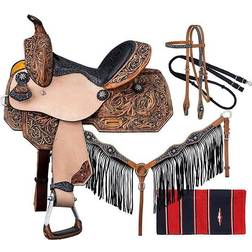 Tough1 Silver Royal Onyx Saddle Package 13in