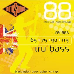Rotosound RS88S Trubass Black Nylon Flatwound Standard Gauge Short Scale Bass Strings