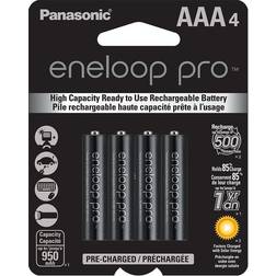 Panasonic Eneloop Pro AAA NiMH Rechargeable Battery, 4 Pack