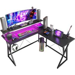 CubiCubi L-Shape LED Strip, Monitor Stand Gaming Desk - Black