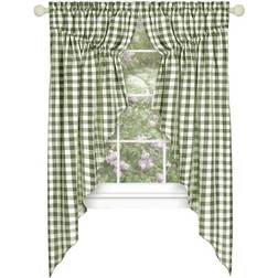 Achim Myhome Buffalo Check 2-Pack 63" Window Swag Valances In Sage Sage Swags