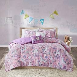 Urban Habitat Home Essence Kids Pink Unicorn 5-Piece Cotton Comforter Set Full/Queen