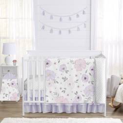 Sweet Jojo Designs Lavender Purple, Shabby Chic Watercolor Floral Girl Nursery Crib
