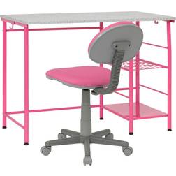 Calico Designs Study Zone II 39.25 Wide Rectangular Pink Student Desk