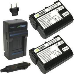 Wasabi Power Battery (2-Pack) and Charger for Nikon EN-EL15 EN-EL15a EN-EL15b EN-EL15c