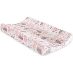 Levtex Baby Night Owl Velour Changing Pad Cover In Pink/grey grey Changing Pad Cover