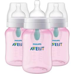 Philips Avent Anti-Colic Baby Bottle with AirFree Vent Pink 9oz/3pk