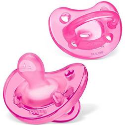 Chicco PhysioForma Silicone One-Piece Orthodontic Pacifier 16-24m Pink 2pk