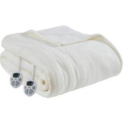 Serta Fleece To Heated King Blanket Blankets White (213.36x213.36)