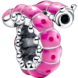 Pandora Cute Curled Caterpillar Charm - Silver/Pink/Black
