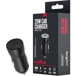 Maxlife MXCC-04 USB-C Fast Car Charger 20W Black