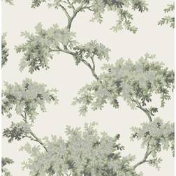 Crown Brewster Home Fashions Ashdown Sage Tree Non Woven Wallpaper, Green