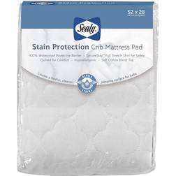 Sealy Stain Protection Waterproof Fitted Toddler Baby Crib Mattress Pad Cover