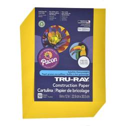 Pacon Tru-Ray Construction Paper 9" x 12" Yellow, 50 Sheets