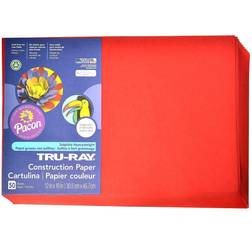 Pacon Tru-Ray Construction Paper 12" x 18" Holiday Red