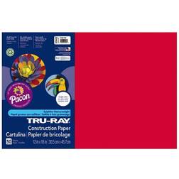 Pacon Tru-Ray Heavyweight Construction Paper 12" x 18" Festive Red