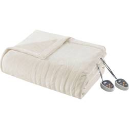 Plush Heated King Blanket Blankets White (213.36x213.36)