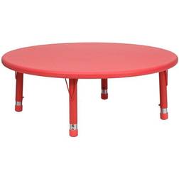 Flash Furniture 45" Round Adjustable Activity Table, Red