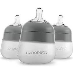 Nanobébé Nanobb 3-Pack 5 Oz. Flexy Silicone Baby Bottles In Grey Grey 5 Oz