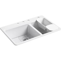 Kohler Riverby Collection K-8669-4A2-0 33" Top Mounted Double Bowl